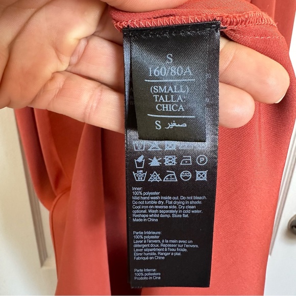 All Saints Ageta Slip Satin Dress in Rust color, S - Picture 10 of 17